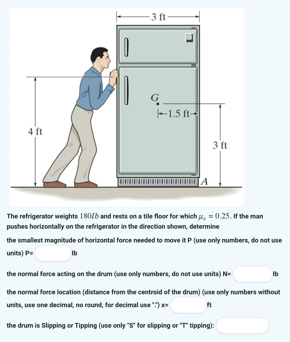 The refrigerator weights 1 8 0 Ib and rests on a