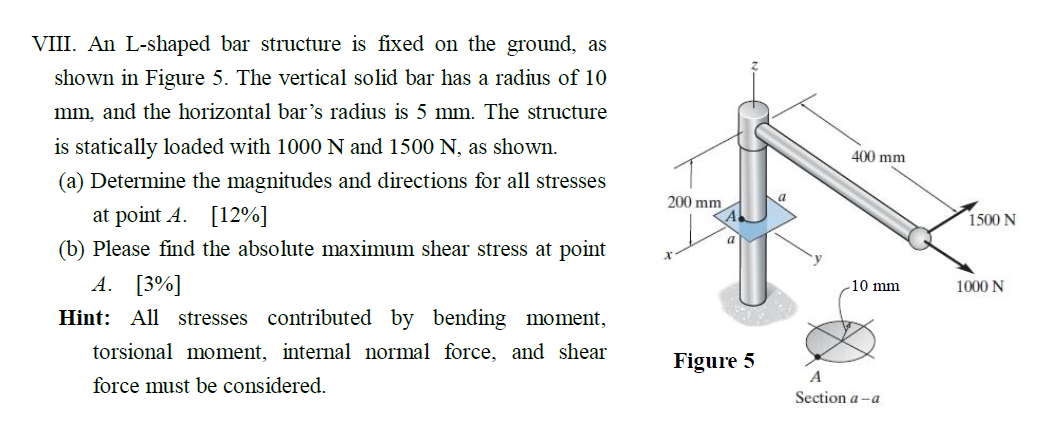 VIII. An L - shaped bar structure is fixed on the