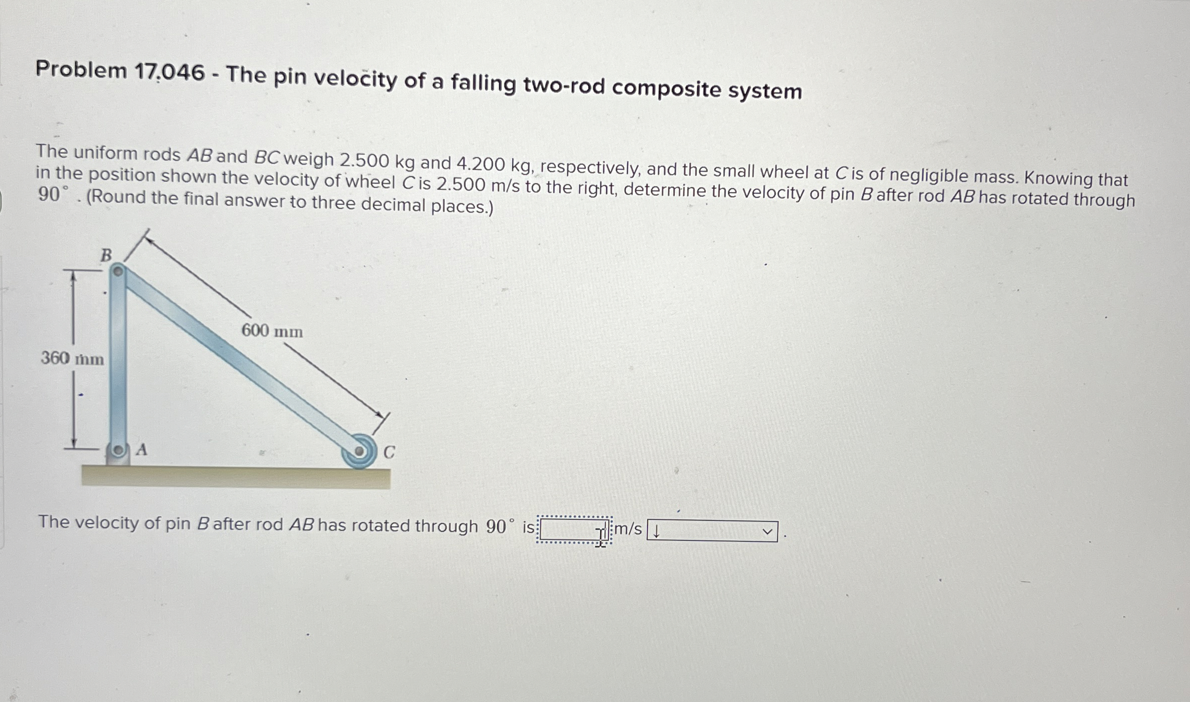 Problem 1 7 : 0 4 6 - The pin velocity of a