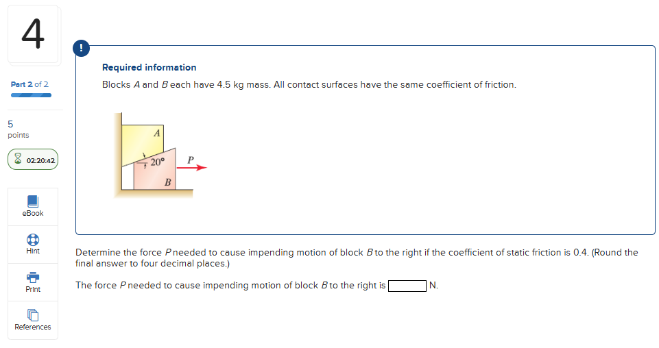 Required information Blocks \ ( A \ ) and \ ( B \