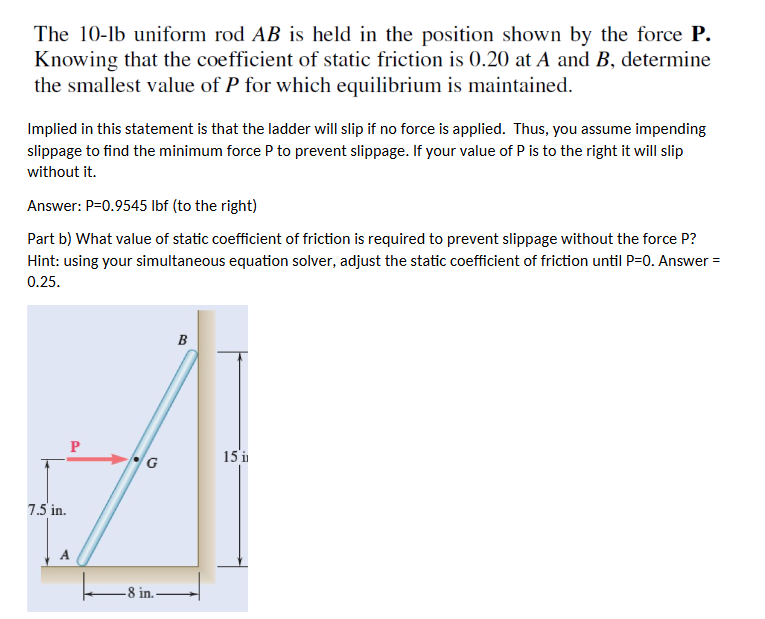 The 1 0 - lb uniform \ ( \ operatorname { rod } A