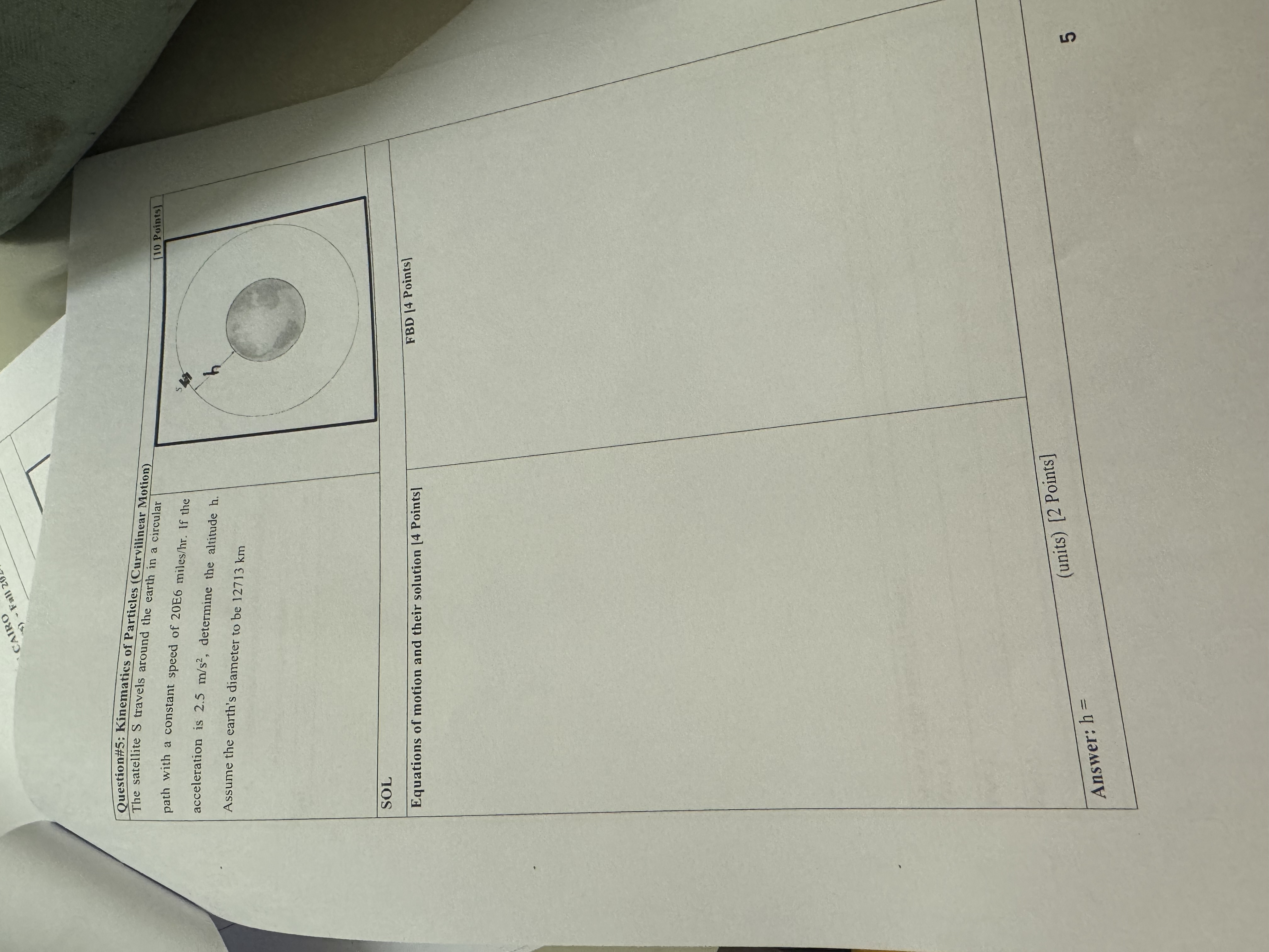 Question# 5 : Kinematics of Particles (