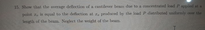Show that the average deflection of a cantilever