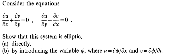 Consider the equations d e l u d e l x + d e l v