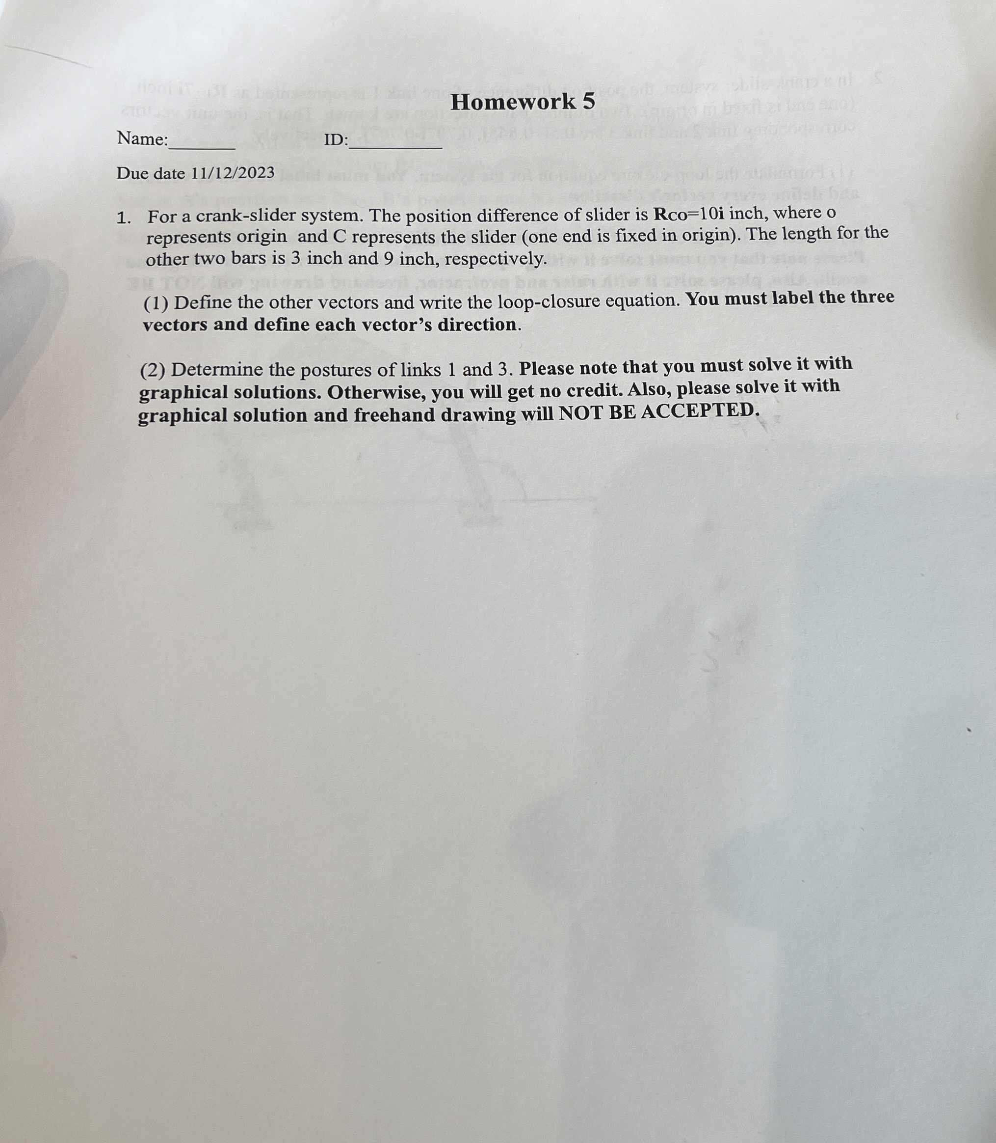 Homework 5 Name ID: q , Due date 1 1 / 1 2 / 2 0