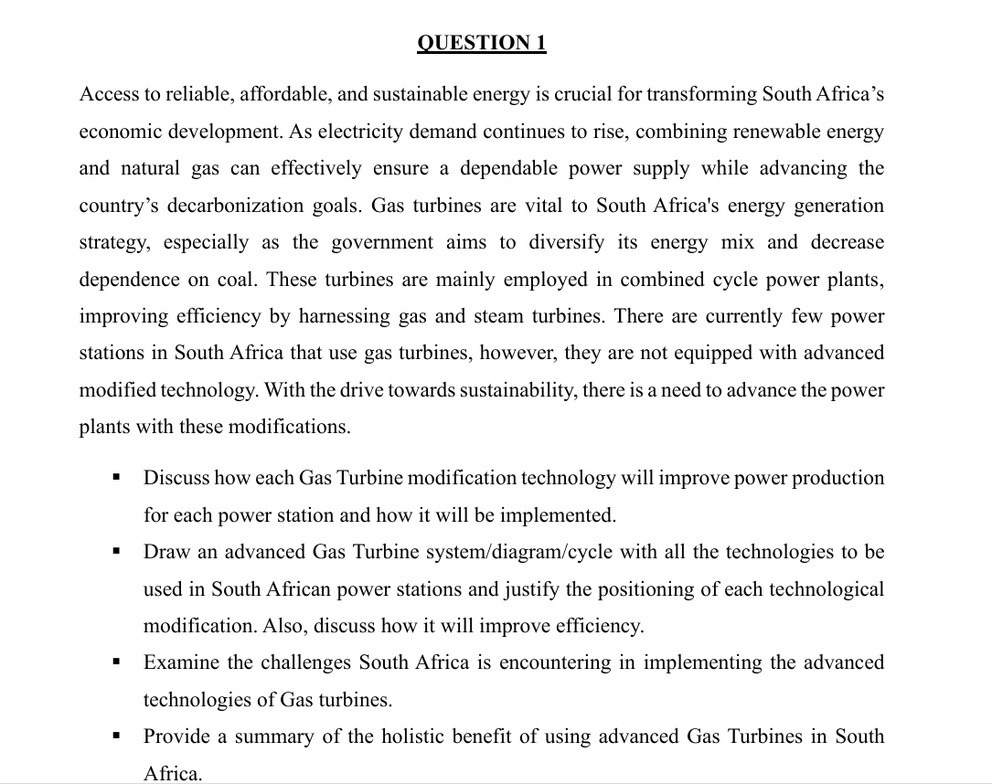 QUESTION 1 Access to reliable, affordable, and