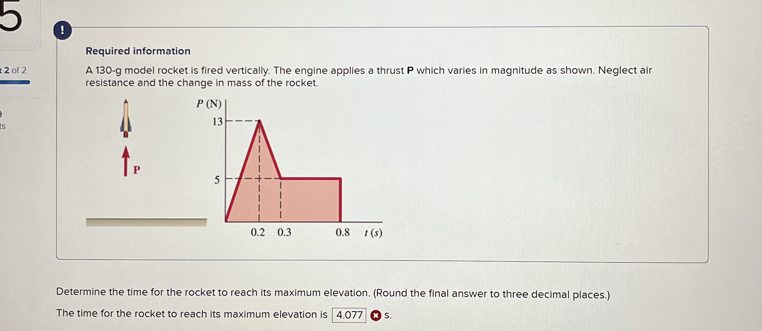 Required information A 1 3 0 - g model rocket is