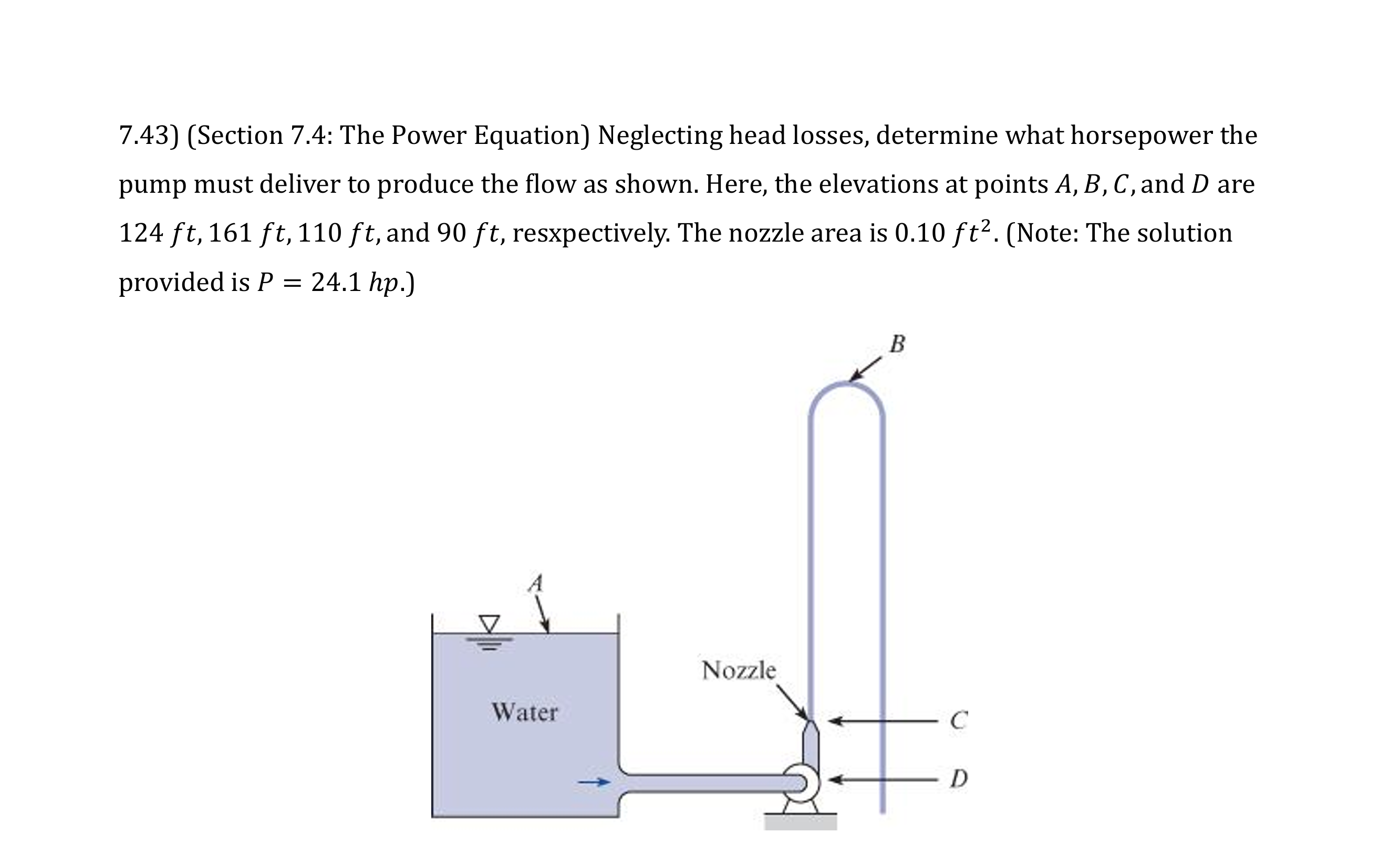 Determine what horsepower the pump must deliver