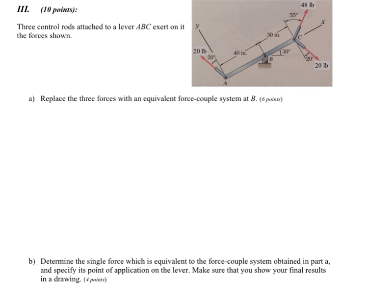 III. ( 1 0 points ) : Three control rods attached