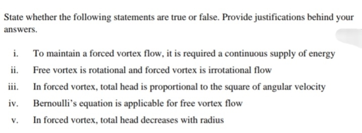 State whether the following statements are true