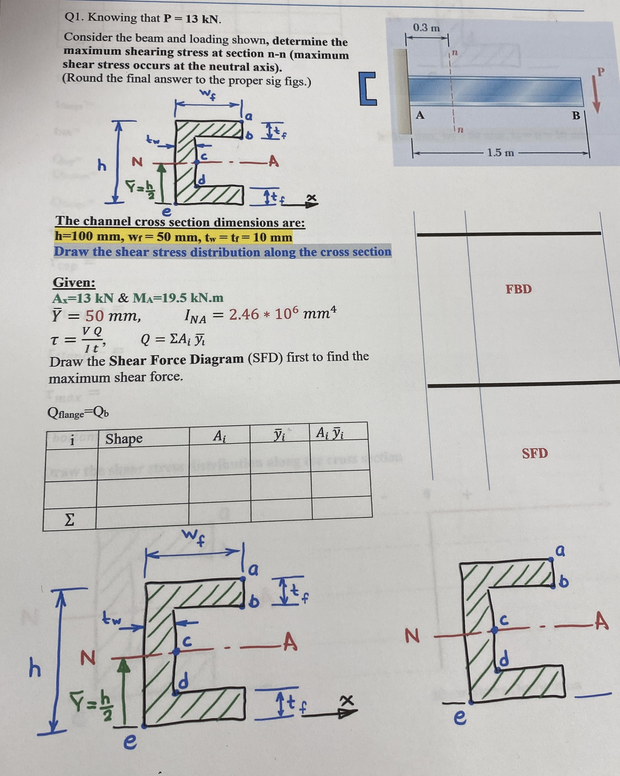 Q 1 . Knowing that P = 1 3 k N . Consider the