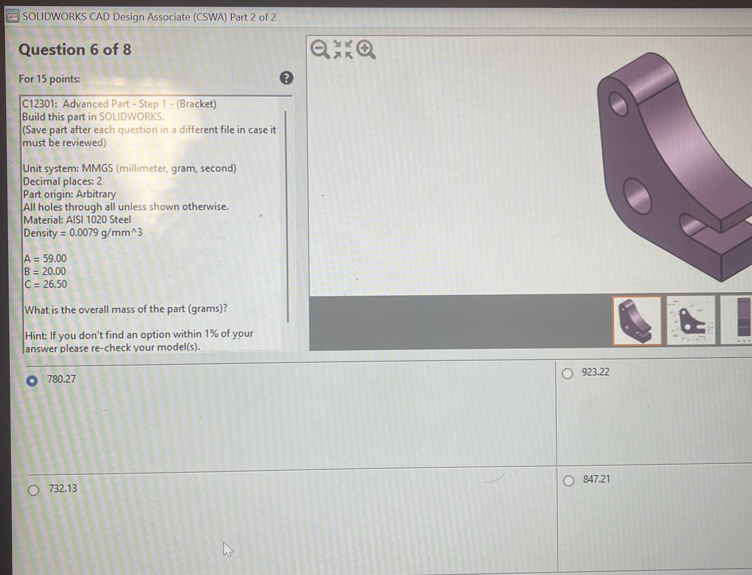 SOLIDWORKS CAD Design Associate ( CSWA ) Part 2