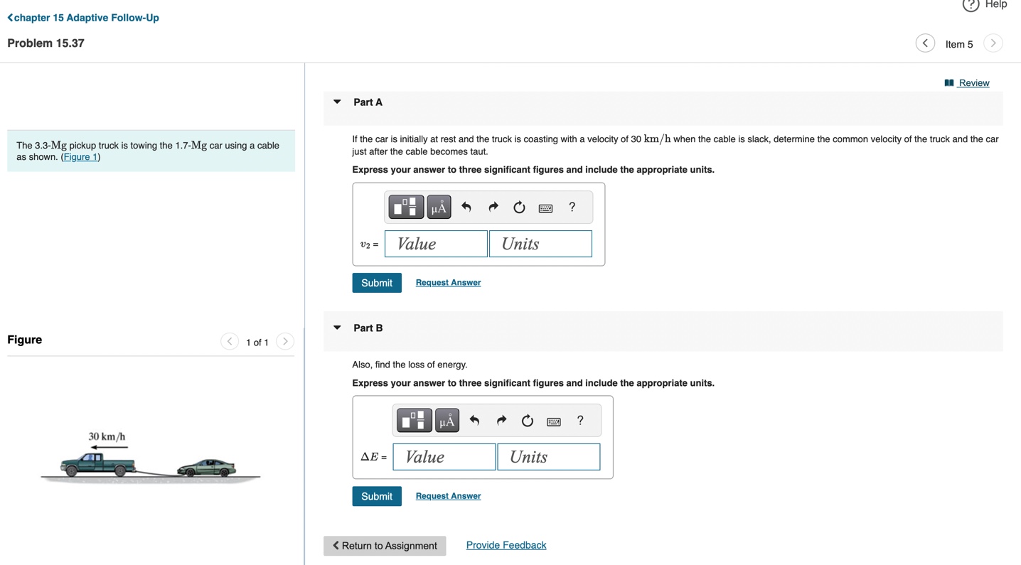Problem 1 5 . 3 7 Part A If the car is initially