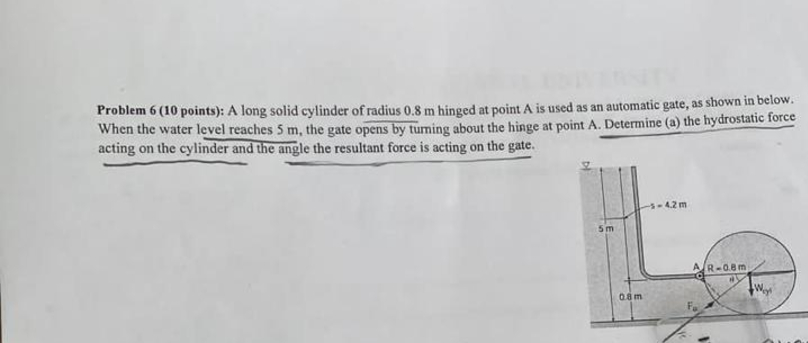 Problem 6 ( 1 0 points ) : A long solid cylinder
