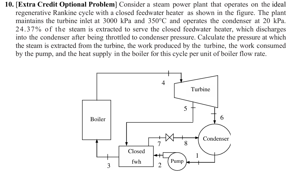 1 0 . Consider a steam power plant that operates
