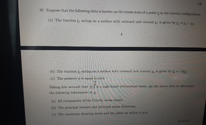 ( 4 ) 1 0 . Suppose that the following data is