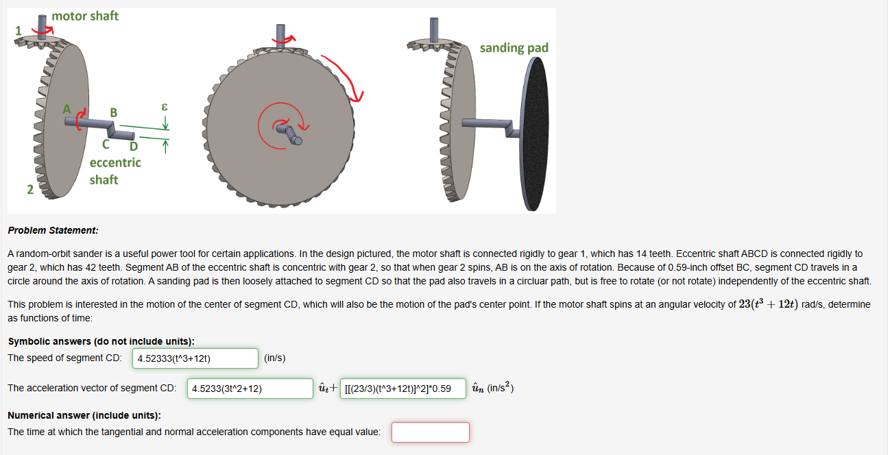 Problem Statement: A random - orbit sander is a