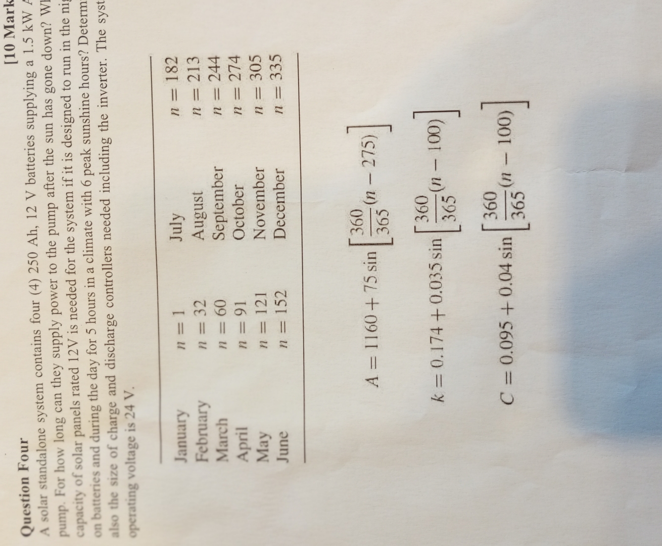 Question Four [ 1 0 Mark A solar standalone