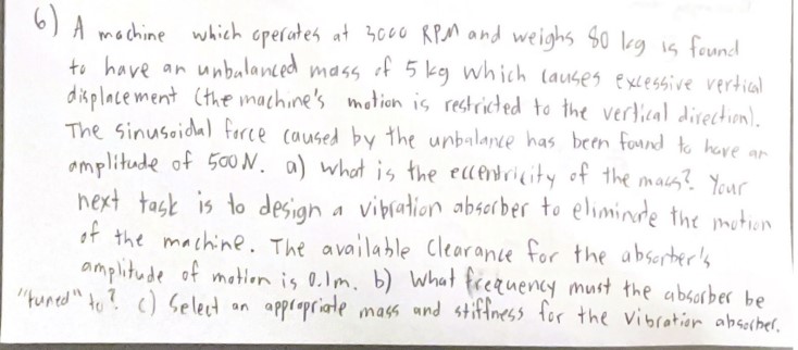 A mochine which operates at 3 0 0 0 RPM and