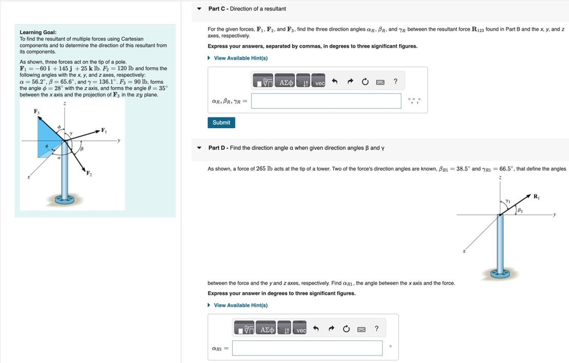 Part C - Direction of a resultant Learning Goal: