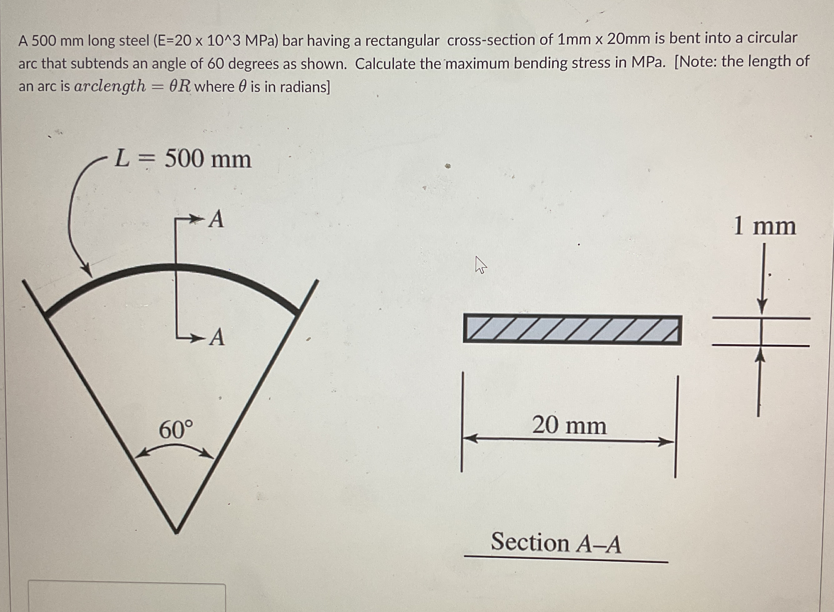 A 5 0 0 mm long steel ( E = 2 0 1 0 3 MPa ) bar