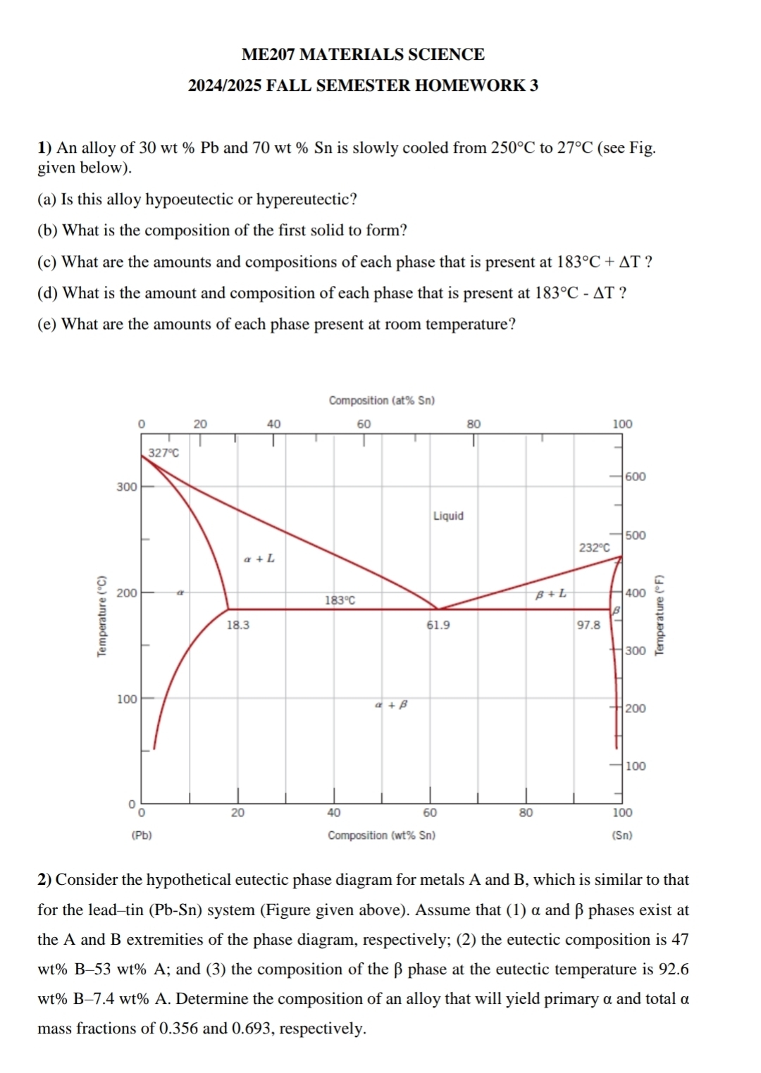An alloy of 3 0 w t % P b and 7 0 w t % S n is