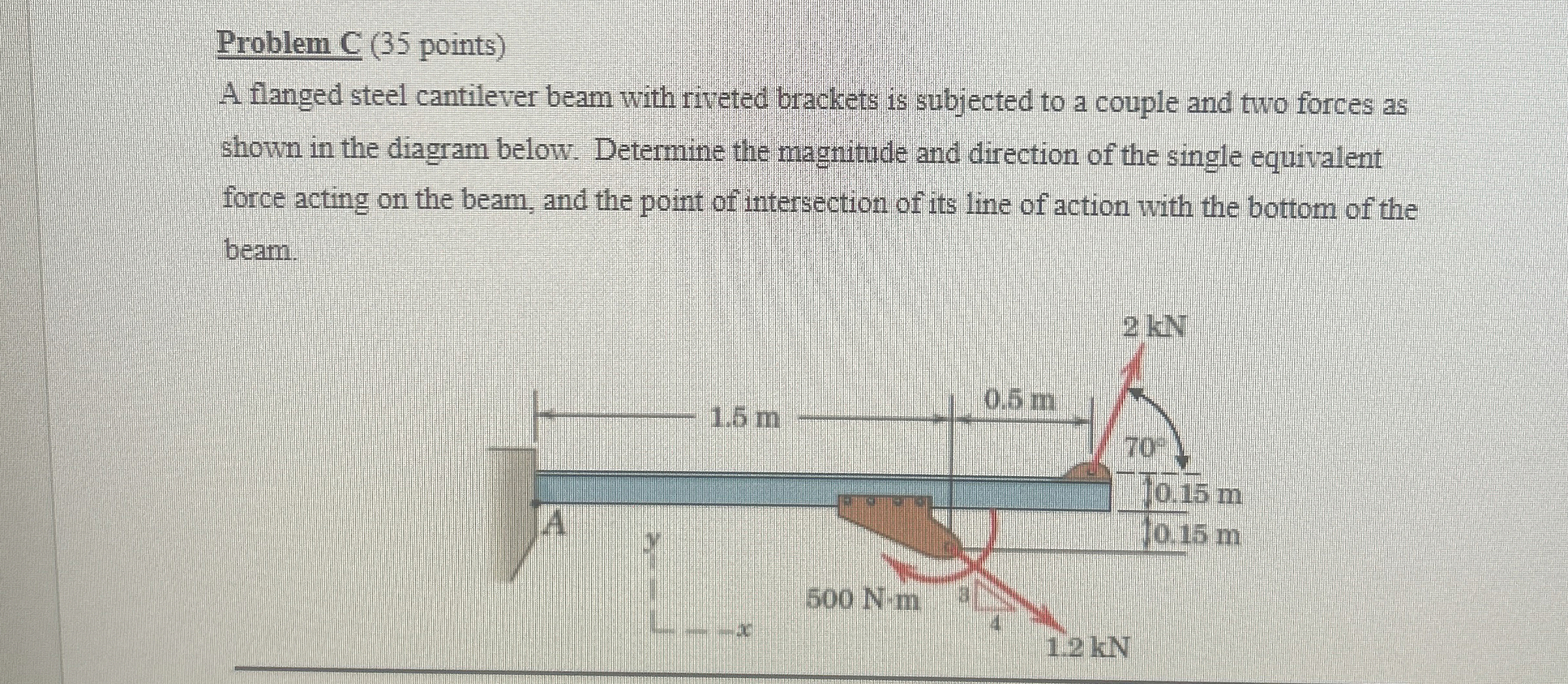 Problem C ( 3 5 points ) A flanged steel