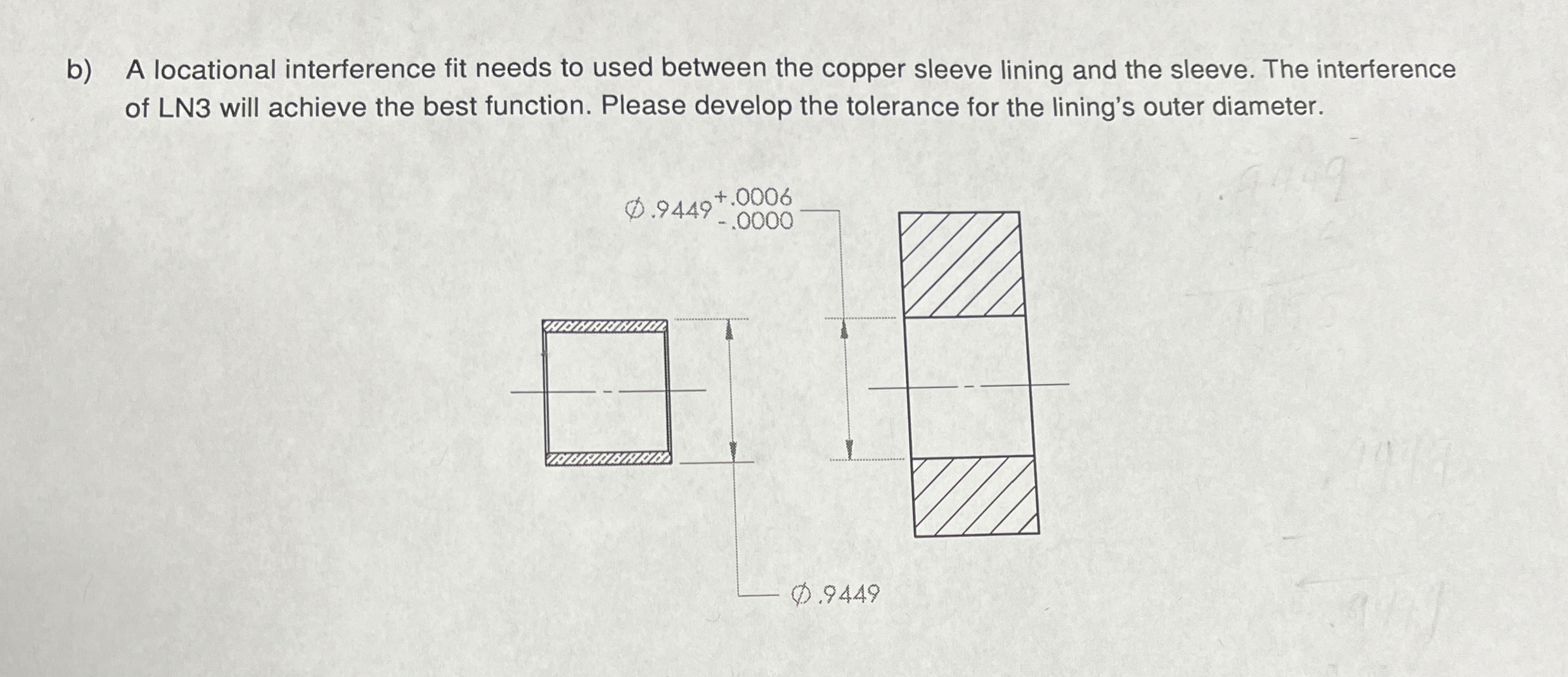 b ) A locational interference fit needs to used