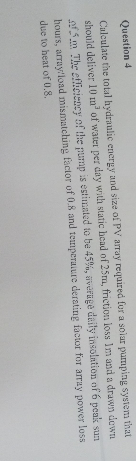 Calculate the total hydraulic energy and size of