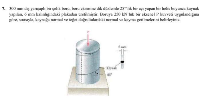 3 0 0 mm d yar aph bir elik boru, boru eksenine