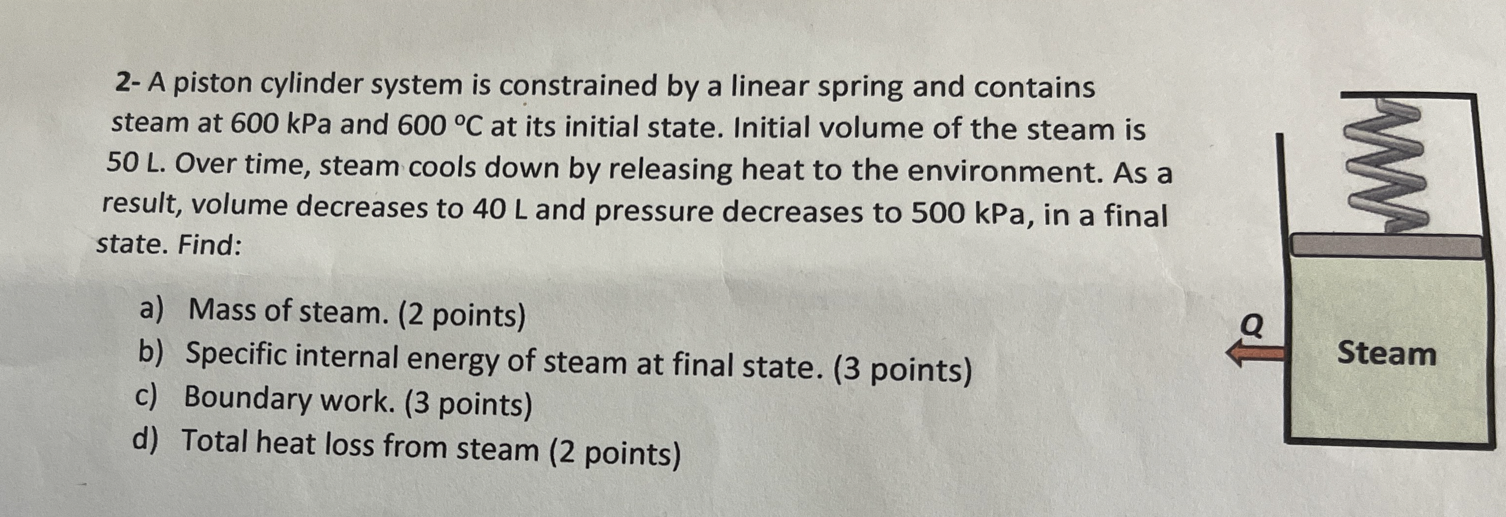 2 - A piston cylinder system is constrained by a