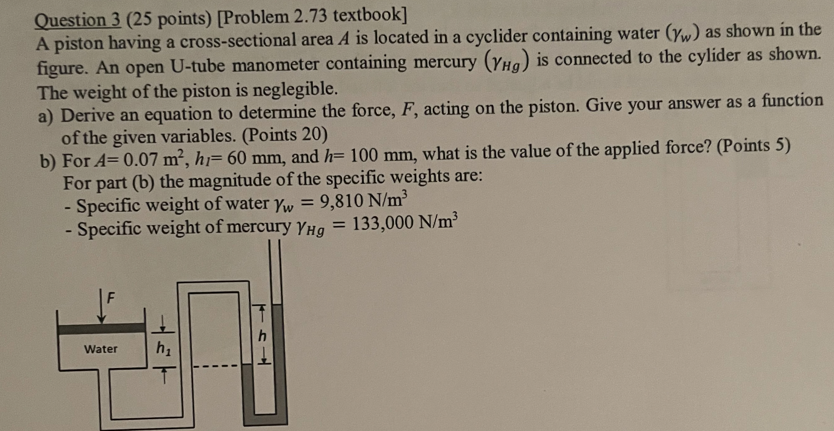 Question 3 ( 2 5 points ) [ Problem 2 . 7 3