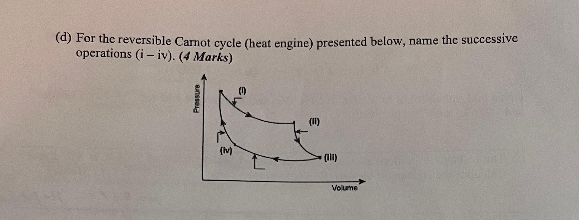 ( d ) For the reversible Carnot cycle ( heat