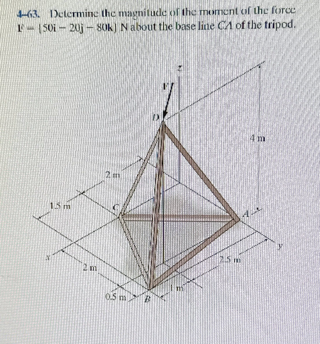 4 - 6 3 . Determine the magnitude of the moment