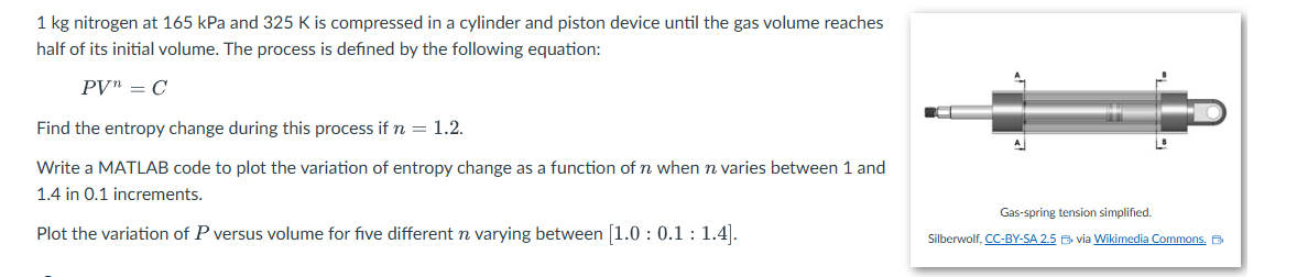 1 kg nitrogen at 1 6 5 kPa and 3 2 5 K is