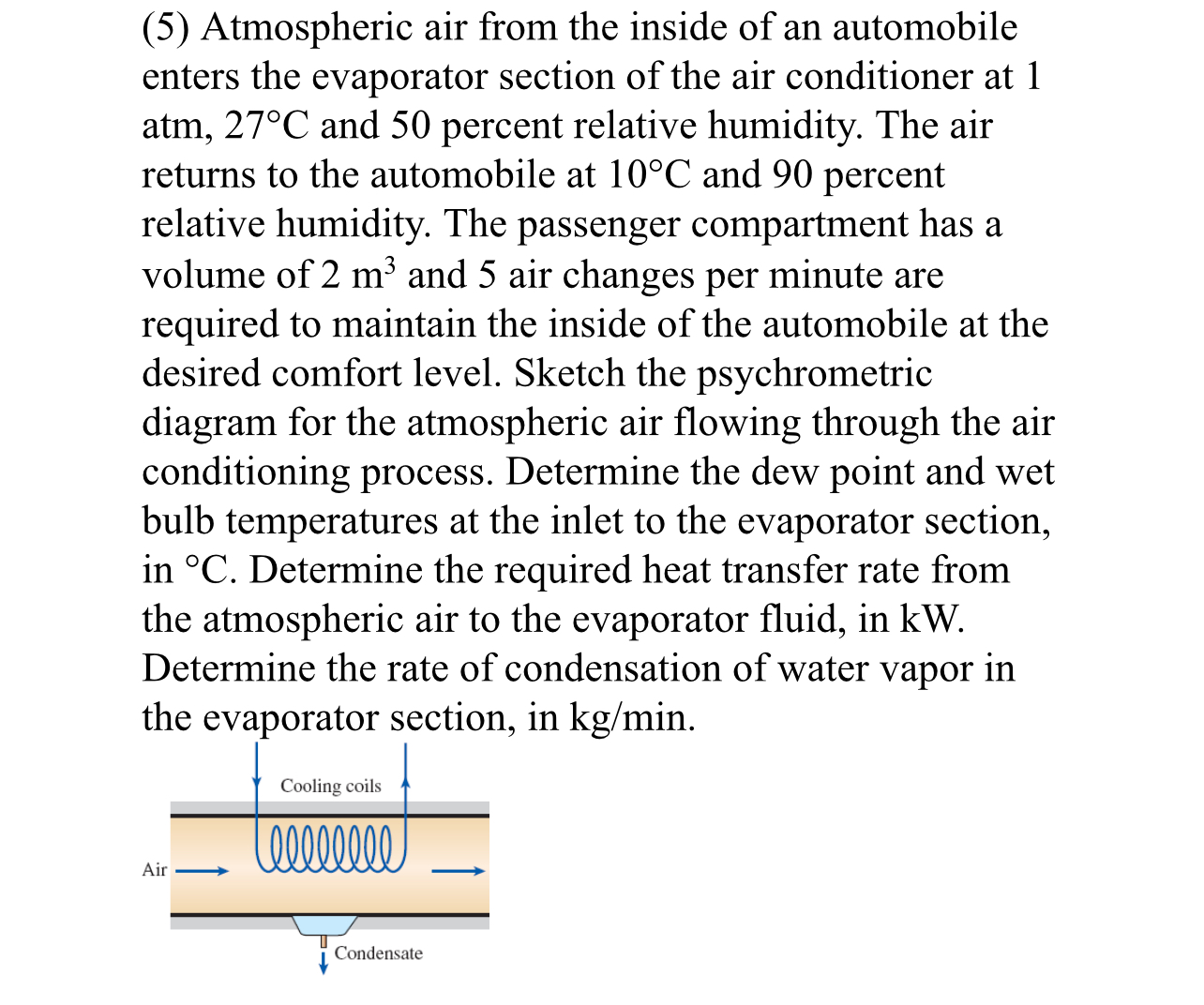 ( 5 ) Atmospheric air from the inside of an