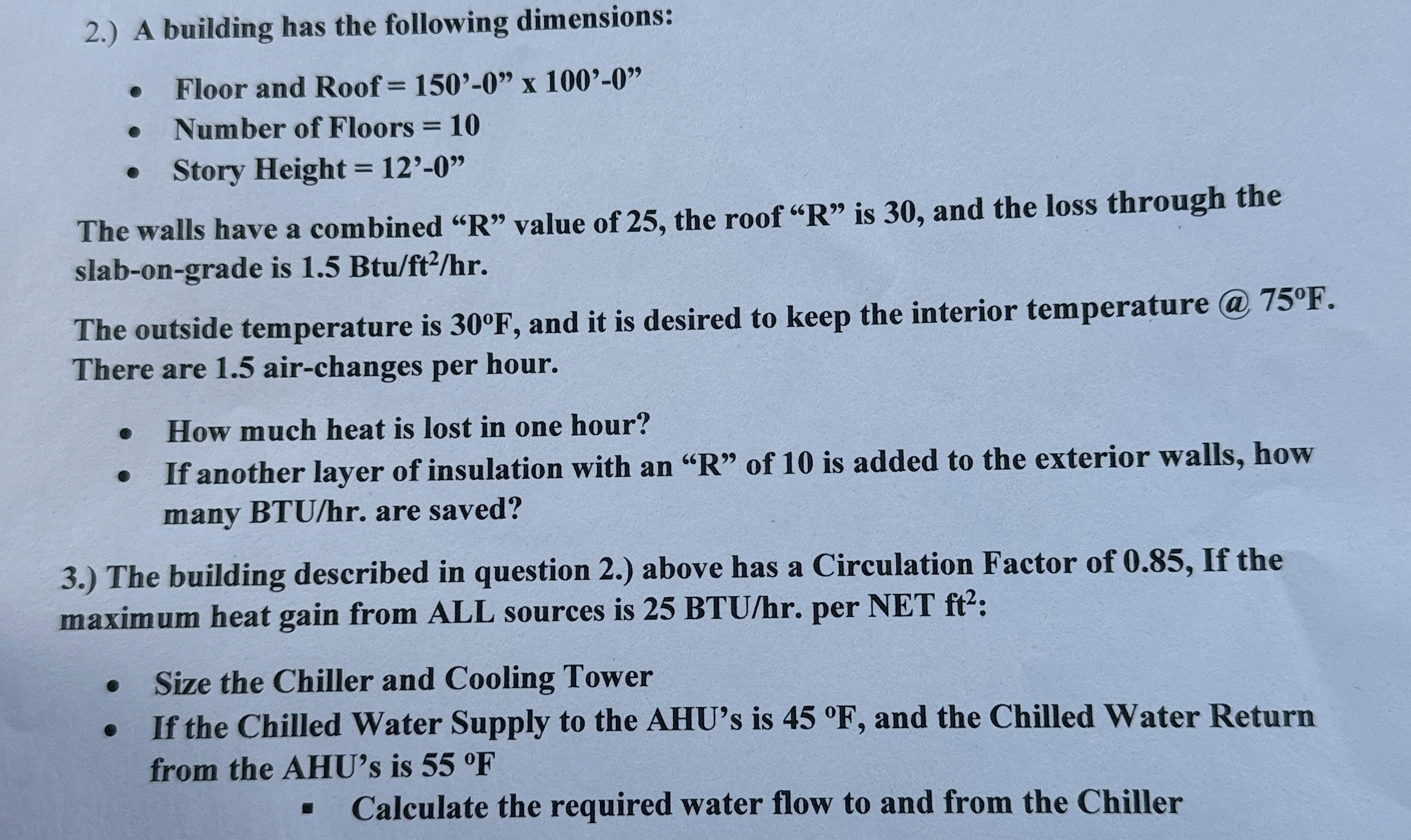 2 . ) A building has the following dimensions: