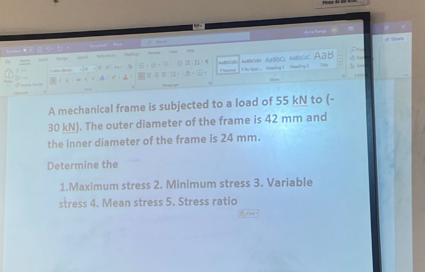 ( 6 ) x 2 d Achate A mechanical frame is