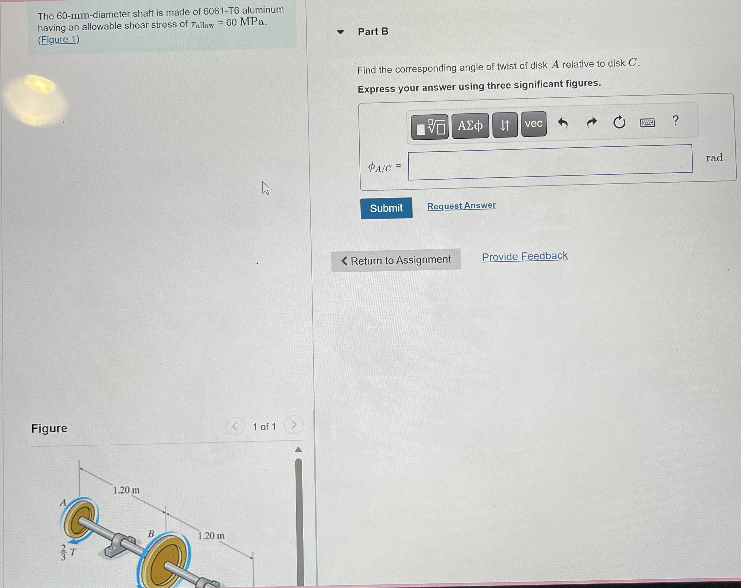 The 6 0 - mm - diameter shaft is made of 6 0 6 1