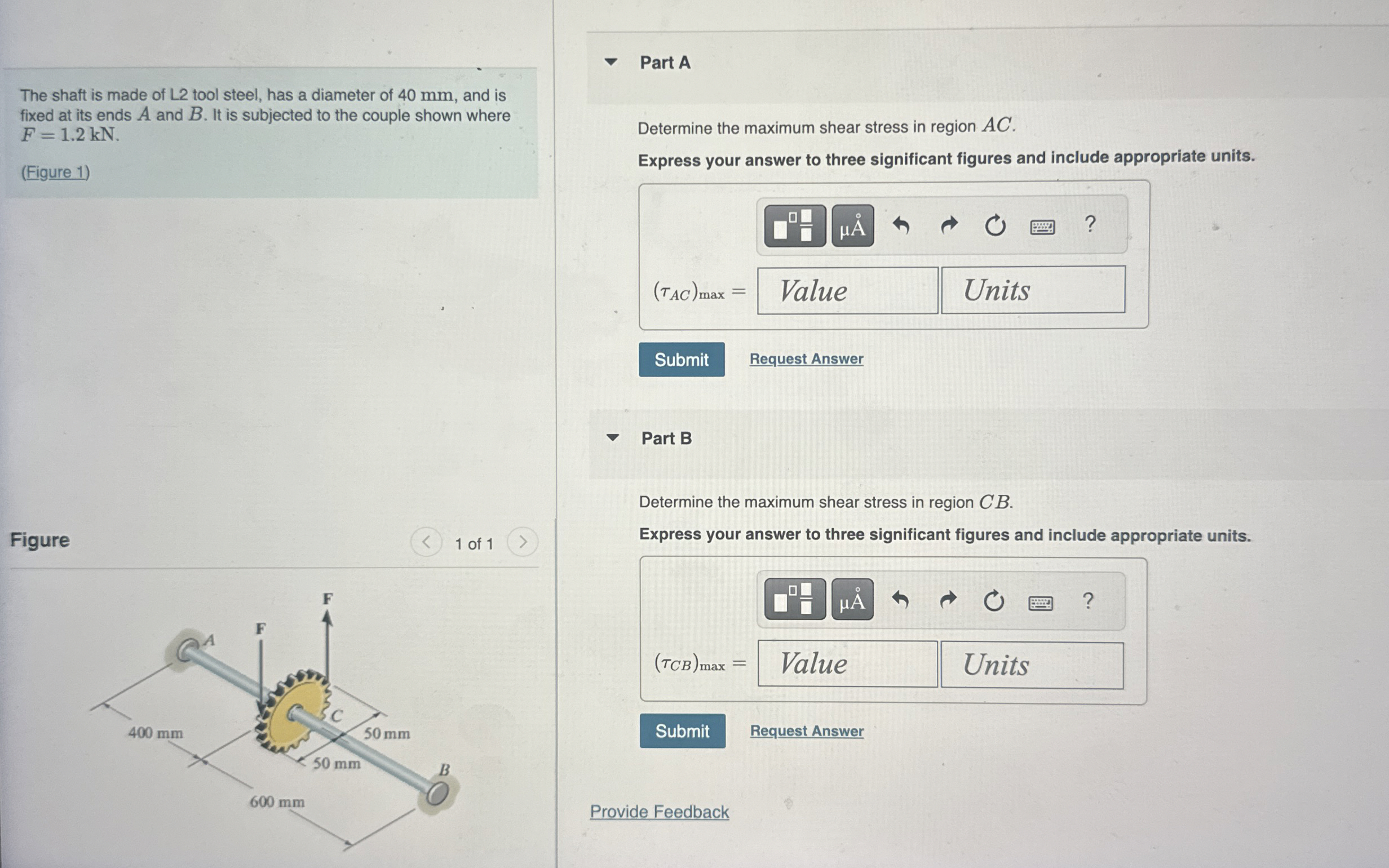 The shaft is made of L 2 tool steel, has a