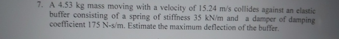 A 4 . 5 3 kg mass moving with a velocity of 1 5 .