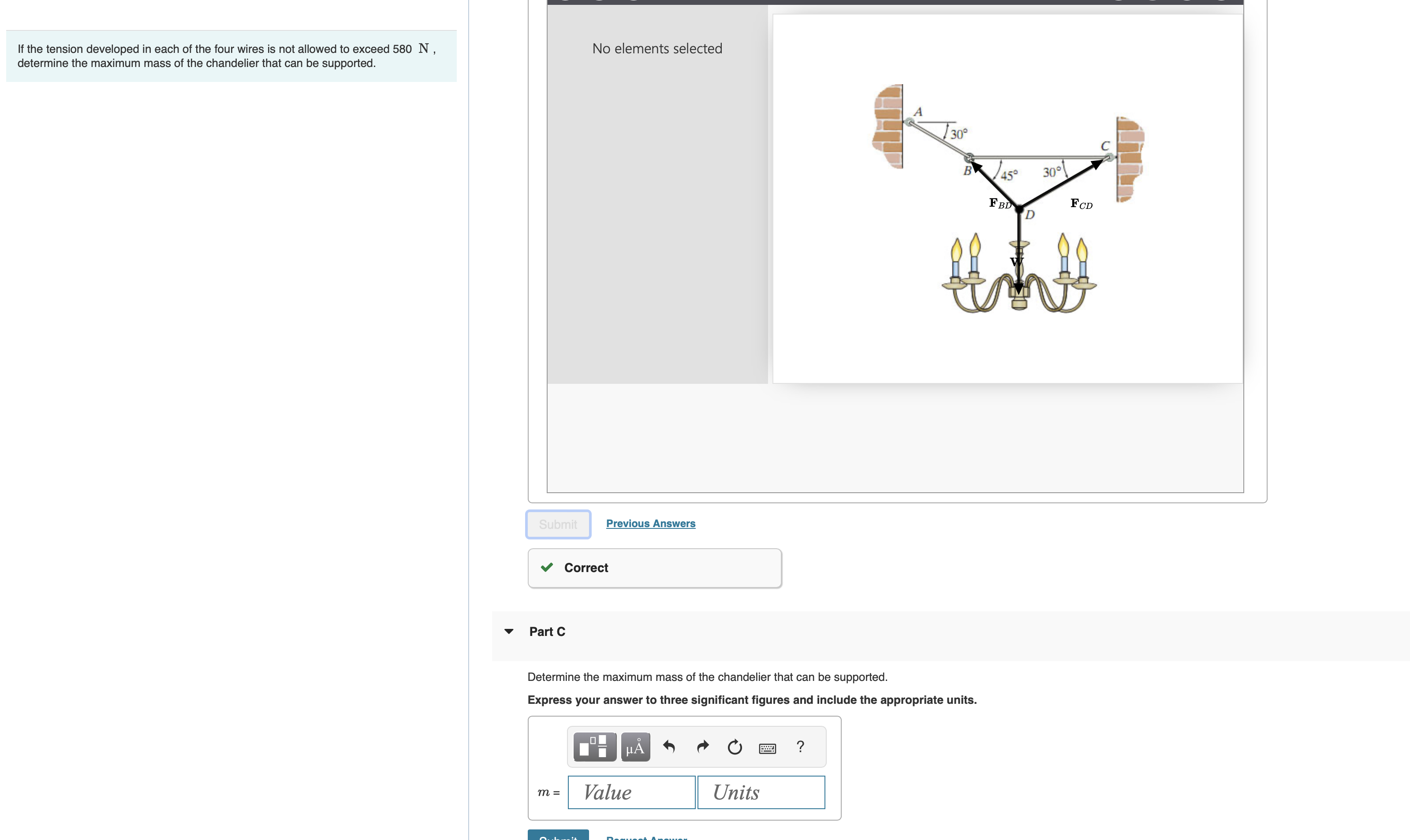 If the tension developed in each of the four