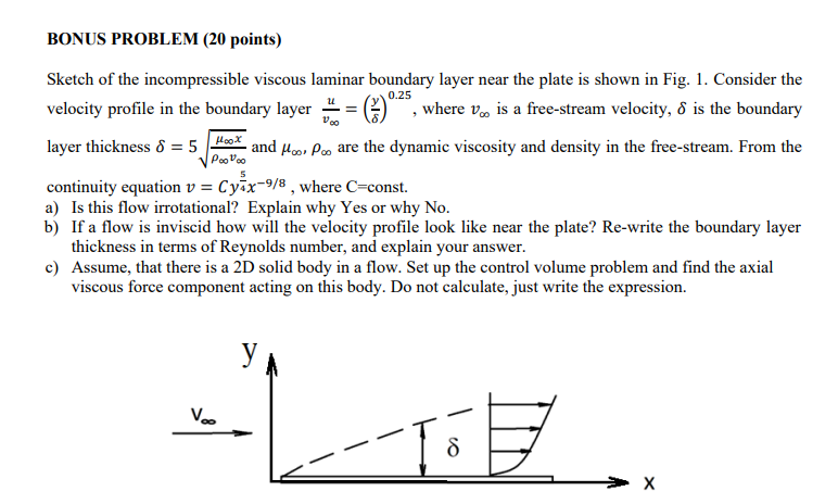 BONUS PROBLEM ( 2 0 points ) Sketch of the