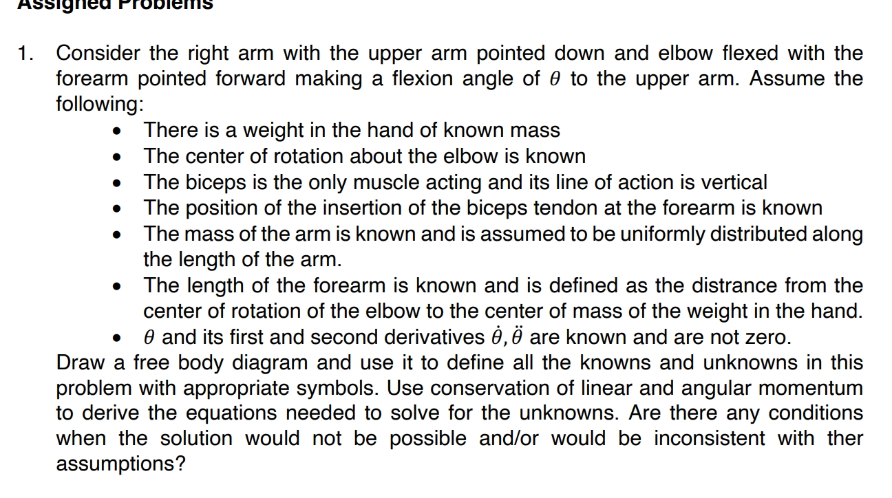 1 . Consider the right arm with the upper arm