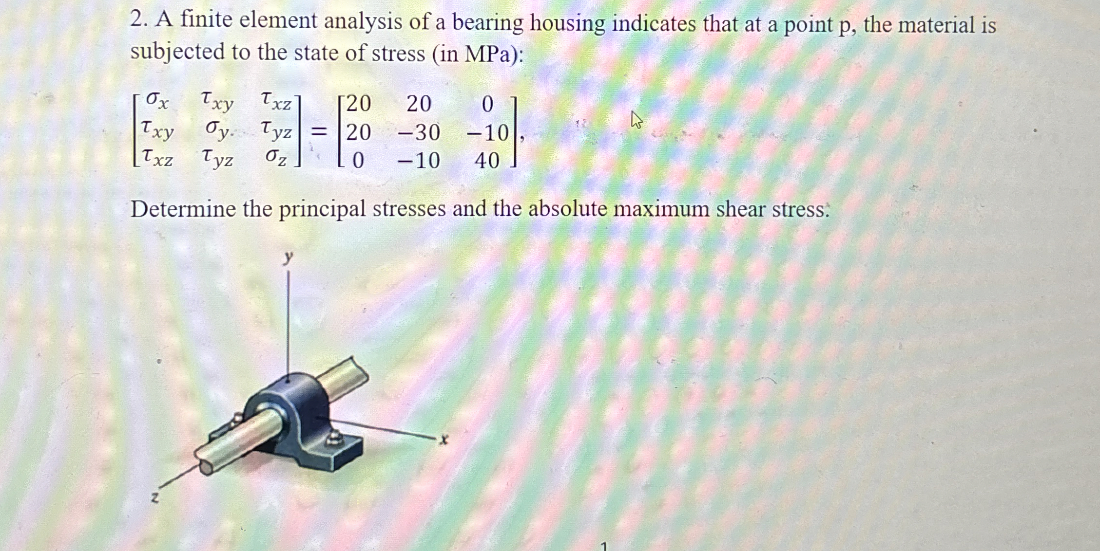 A finite element analysis of a bearing housing
