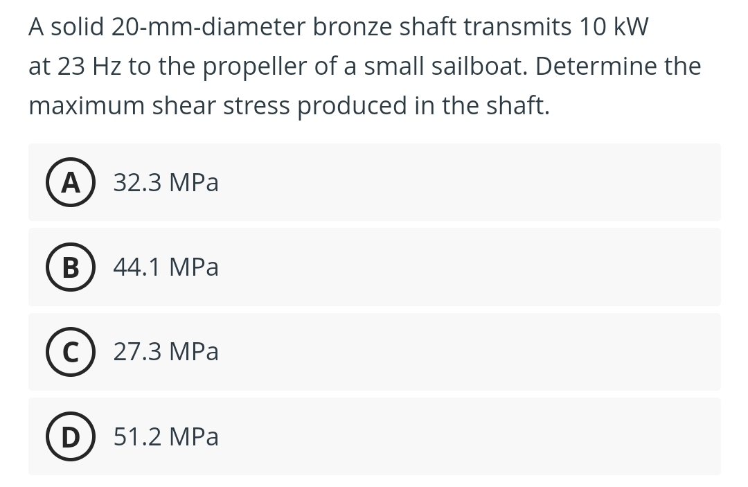 A solid 2 0 - mm - diameter bronze shaft