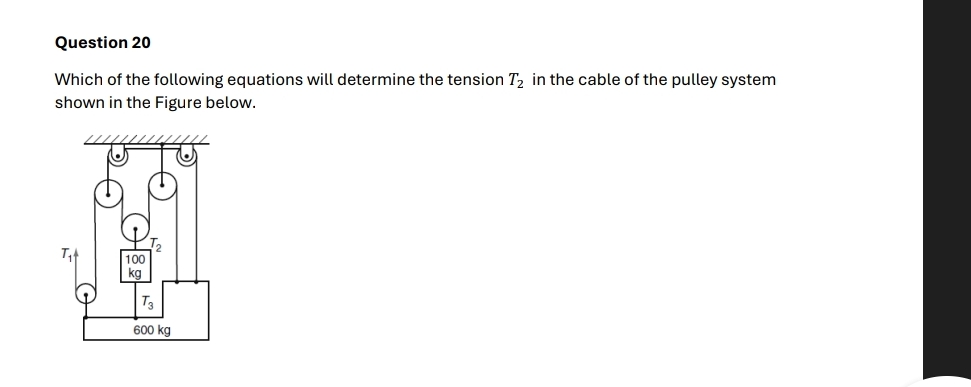 Question 2 0 Which of the following equations