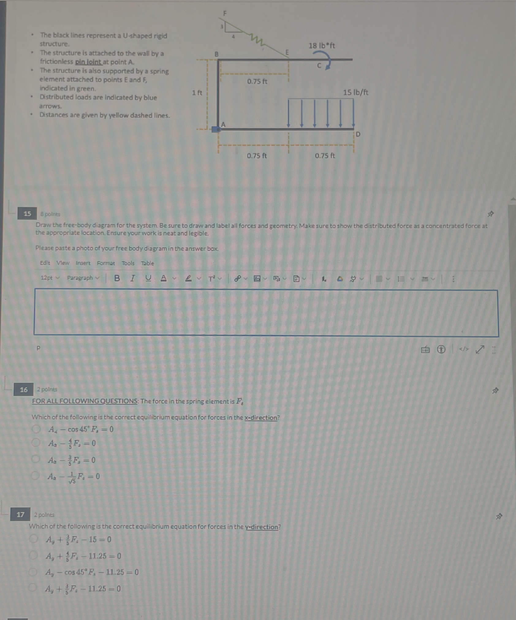 The black lines represent a U - shaped rigid