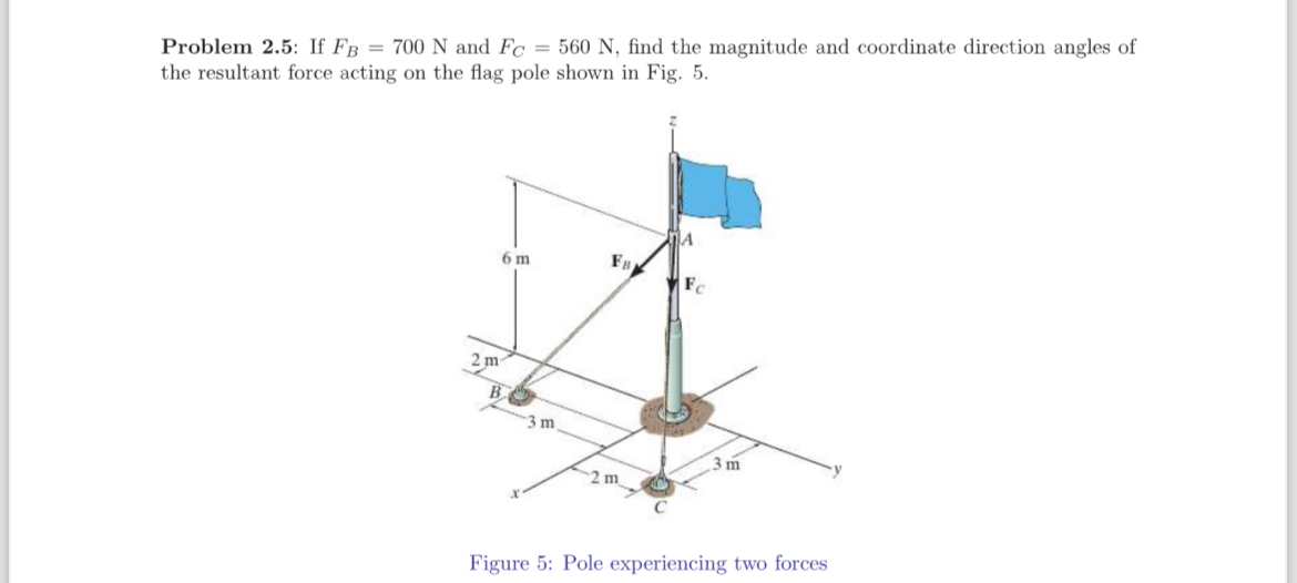Problem 2 . 5 : If F B = 7 0 0 N and F C = 5 6 0