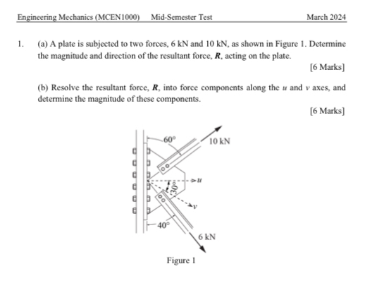 Engineering Mechanics ( MCEN 1 0 0 0 ) Mid -